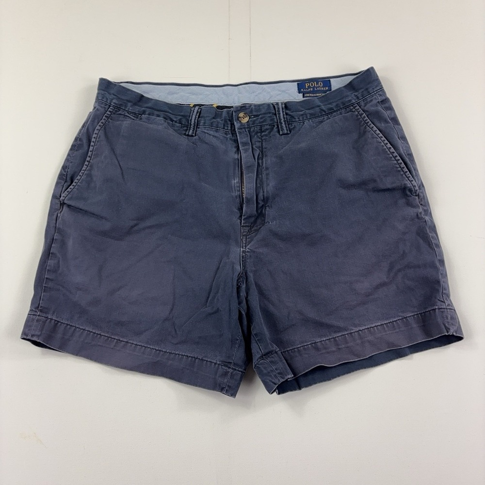 Polo Ralph Lauren Shorts Mens 34 Blue Stretch Chino Classic Fit 7 Inseam Casual